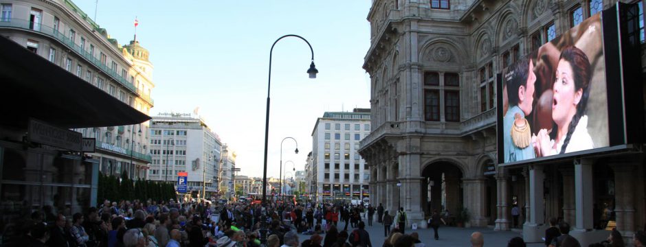 LED Videowall Werbung DOOH Kampagnen Wien, Österreich bei belvue.net Videowall Netzwerk